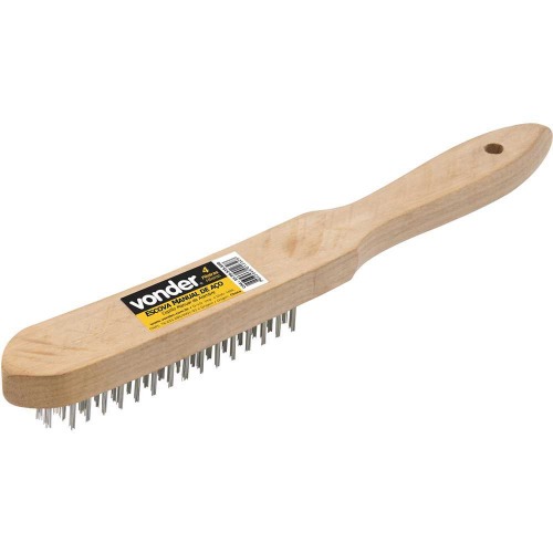 Escova de aço carbono manual com 4 fileiras Escova de aço carbono manual com 4 fileiras