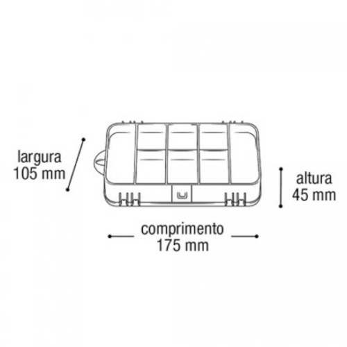 Organizador plstico com 13 compartimentos - Double case 8002