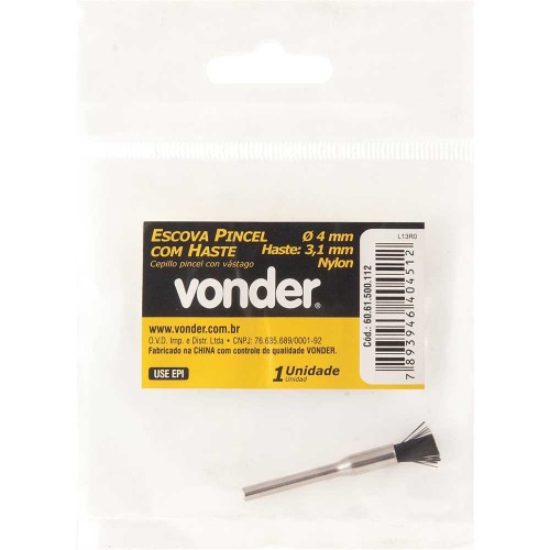 Escova tipo pincel 4 mm para micro retífica  Escova tipo pincel 4 mm para micro retífica