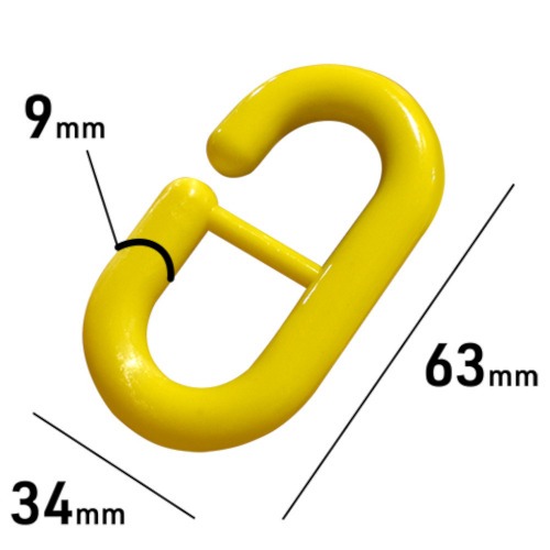 Corrente pl�stica de 9 mm pacote com 2 metros amarela e preta