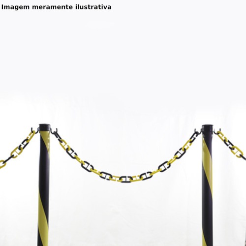 Corrente pl�stica de 9 mm pacote com 2 metros amarela e preta