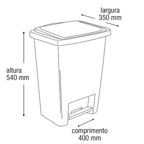 Lixeira plástica 35 litros com pedal - 25867 Lixeira plástica 35 litros com pedal - 25867