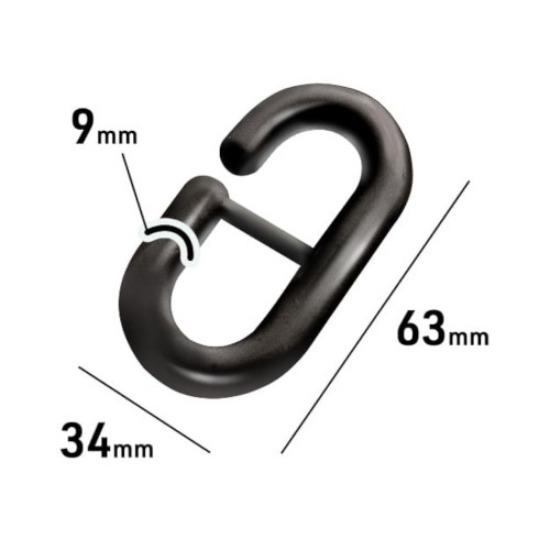 Corrente plástica de 9 mm pacote com 2 metros preto - 25890 Corrente plástica de 9 mm pacote com 2 metros preto - 25890