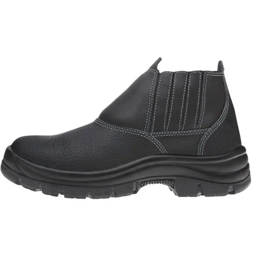 Botina bidensidade couro relax com elástico biqueira plástica - Safety Flex