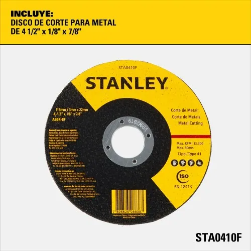 Disco de corte para metal 4.1/2