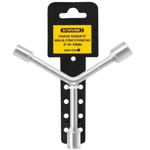 Chave 3 pontas soquetes ninja 8 x 10 x 12mm - BOM-1224 - Bomvink