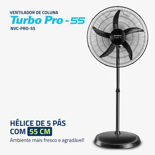 Ventilador de coluna 55 cm 5 pás oscilante - NVC-PRO-55  220V Ventilador de coluna 55 cm 5 pás oscilante - NVC-PRO-55  220V