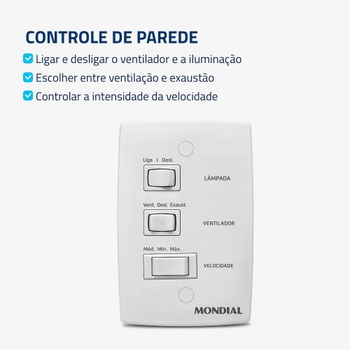 Ventilador de teto 3 ps branco Maxi Air - VTE-01  110V