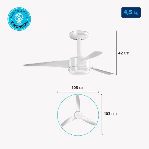 Ventilador de teto 3 ps branco Maxi Air - VTE-01  110V