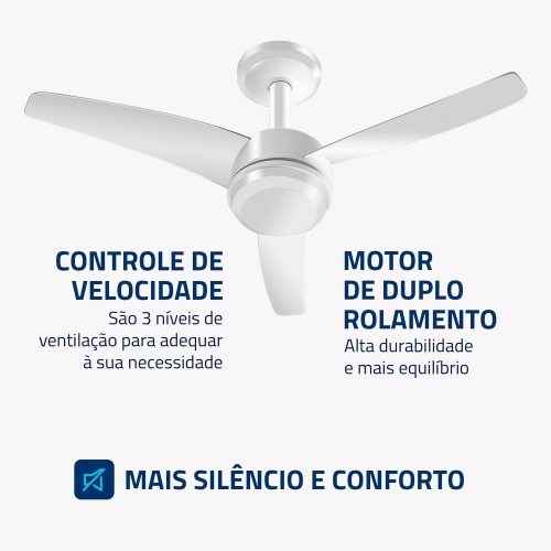 Ventilador de teto 3 ps branco Maxi Air - VTE-01  220V