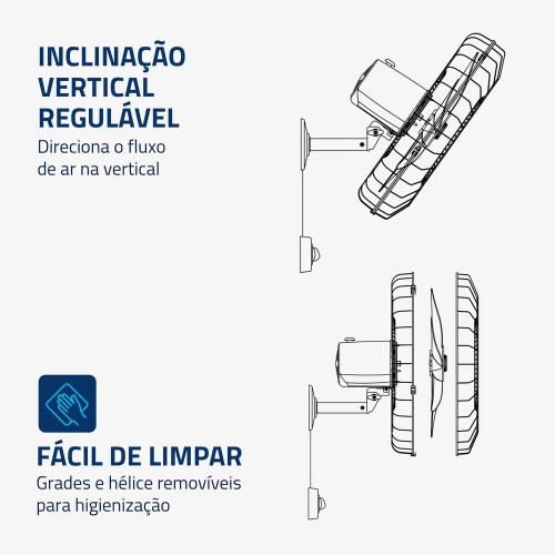 Ventilador de parede 50 cm oscilante preto Turbo Pró - NVP-PRO-50 220V Ventilador de parede 50 cm oscilante preto Turbo Pró - NVP-PRO-50 220V