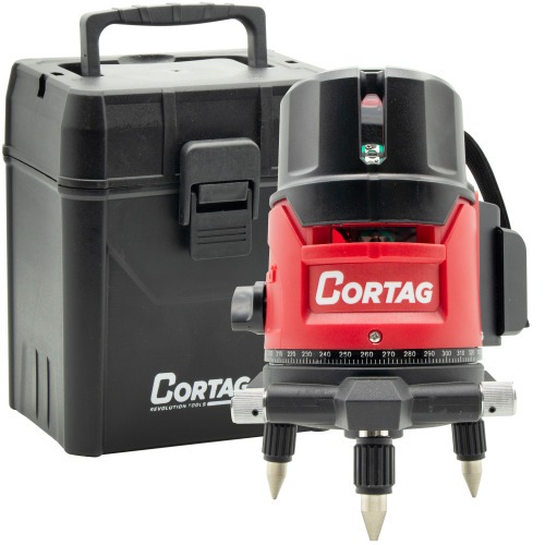 Nvel a laser verde pendular giratrio a bateria 5 linhas 15 m com maleta e 2 baterias - NLC 817  110V/220V