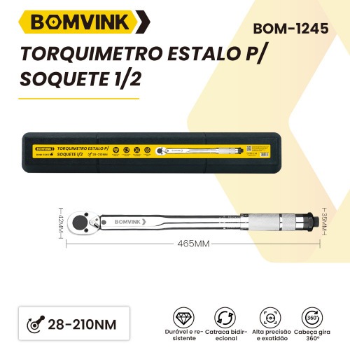 Torquímetro de estalo encaixe 1/2 Torquímetro de estalo encaixe 1/2