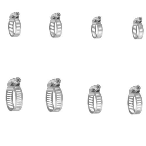 Jogo abraçadeiras de aço 16 a 25mm com 8 peças - BOM-2711 Jogo abraçadeiras de aço 16 a 25mm com 8 peças - BOM-2711