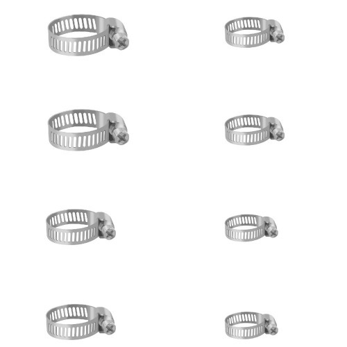 Jogo abraçadeiras de aço 16 a 25mm com 8 peças - BOM-2711 Jogo abraçadeiras de aço 16 a 25mm com 8 peças - BOM-2711