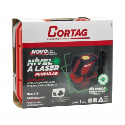 Nível a laser verde pendular 2 linhas a bateria 20 m com maleta - NLC 818  110V/220V