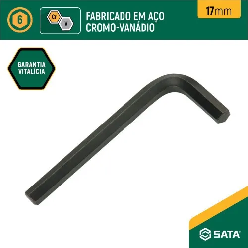 Chave allen hexagonal curta 17 mm aço cromo vanádio - ST84502L