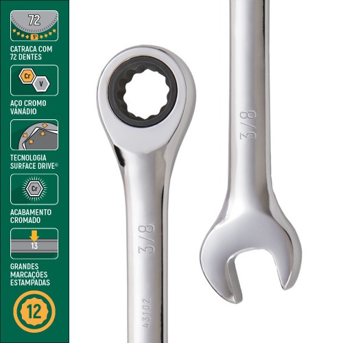 Chave combinada com catraca 3/8