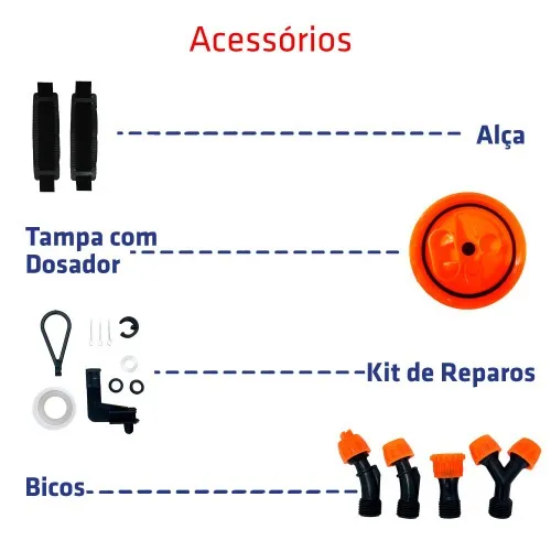 Pulverizador costal manual agrícola capacidade 20 litros - GP2000