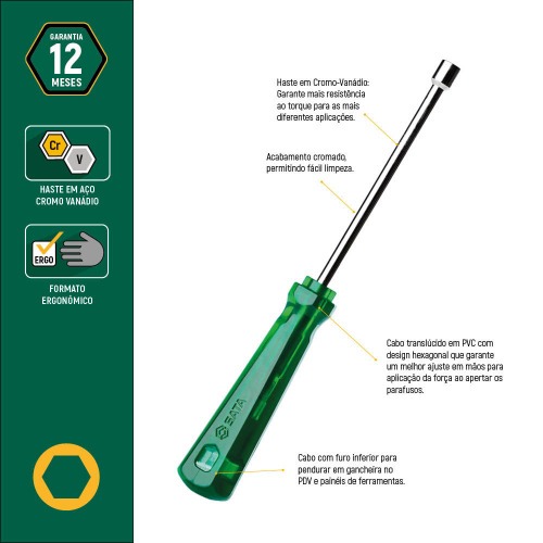 Chave canh�o 8 x 125 mm a�o cromo van�dio - ST61449