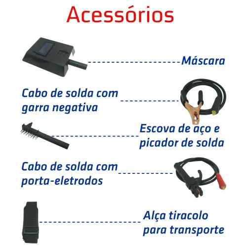 Inversora de solda 130A para eletrodo revestido - SMI130  220V