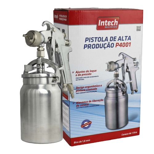 Pistola de pintura tipo succão alta produção bico de 1,8 mm - P4001 Pistola de pintura tipo succão alta produção bico de 1,8 mm - P4001