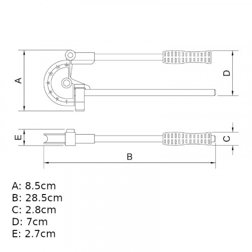 Curvador manual para tubos metálicos não temperados de até 3/8 Curvador manual para tubos metálicos não temperados de até 3/8