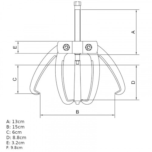 Saca polia com 3 garras abertura de 100 mm - 44029/004 Saca polia com 3 garras abertura de 100 mm - 44029/004