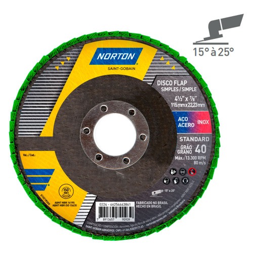 Disco de lixa flap disc cncavo 4.1/2