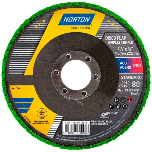 Disco de lixa flap disc côncavo 4.1/2