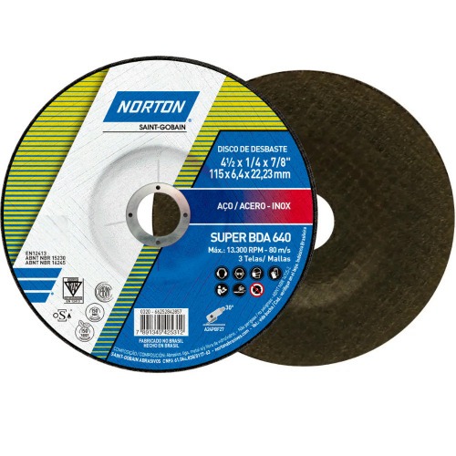 Disco de desbaste para metal 4.1/2 x 1/4 x 7/8 Disco de desbaste para metal 4.1/2 x 1/4 x 7/8