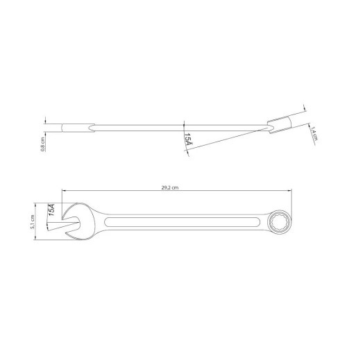 Chave combinada de 23 mm em aço especial  Chave combinada de 23 mm em aço especial