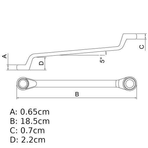 Chave estrela 8 x 9 mm aço cromo vanádio com cartela Chave estrela 8 x 9 mm aço cromo vanádio com cartela