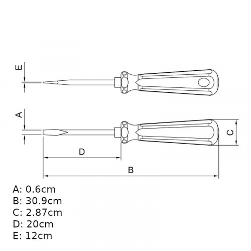 Chave de fenda 1/4 x 8 Chave de fenda 1/4 x 8