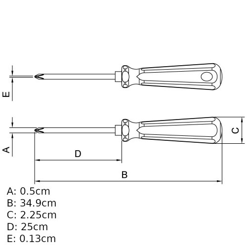 Chave phillips 3/16 x 10