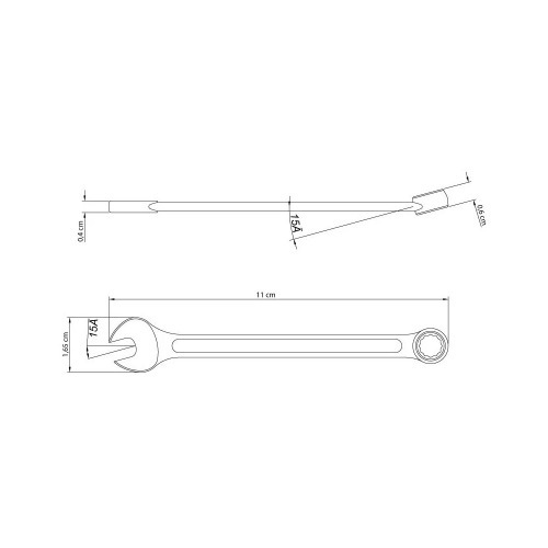 Chave combinada de 6 mm em aço especial Chave combinada de 6 mm em aço especial