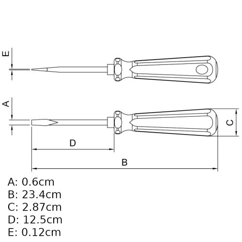 Chave de fenda 3/16 x 4