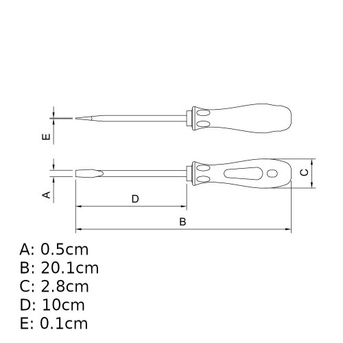 Chave de fenda 3/16 x 4