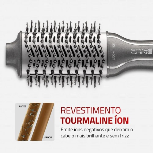 Escova secadora infrared 1300W Space Shine Grafite - ES-20  110V/220V