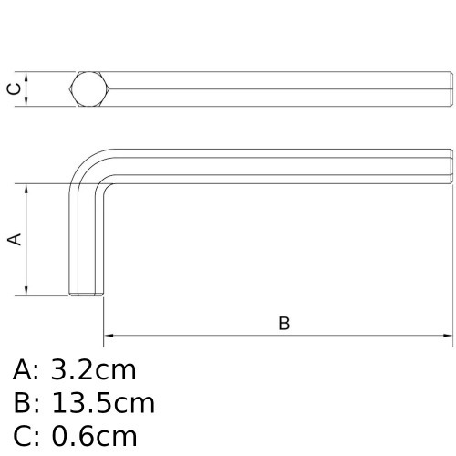 Chave allen longa 6 mm a�o cromo van�dio