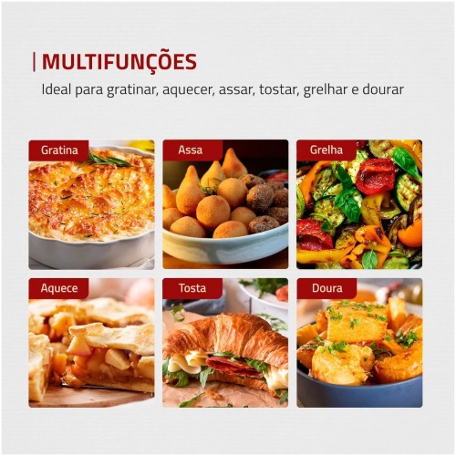 Forno elétrico 650 watts 6 Litros Pratic Cook - FR-09 220V Forno elétrico 650 watts 6 Litros Pratic Cook - FR-09 220V