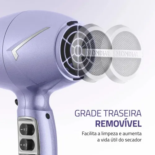 Secador de cabelo 2000 watts Tourmaline SPACE SHINE lilás - SC-21  110V