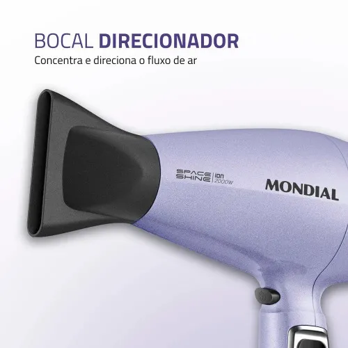 Secador de cabelo 2000 watts Tourmaline SPACE SHINE lilás - SC-21  110V