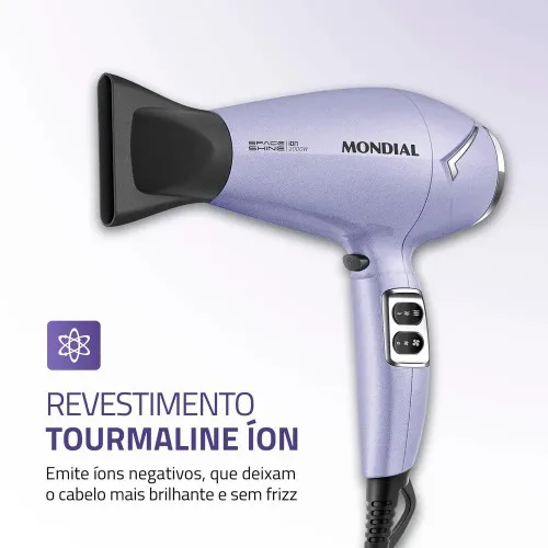 Secador de cabelo 2000 watts Tourmaline SPACE SHINE lilás - SC-21  110V