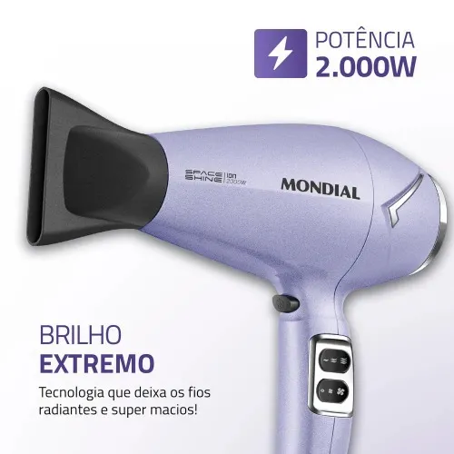 Secador de cabelo 2000 watts Tourmaline SPACE SHINE lilás - SC-21  110V