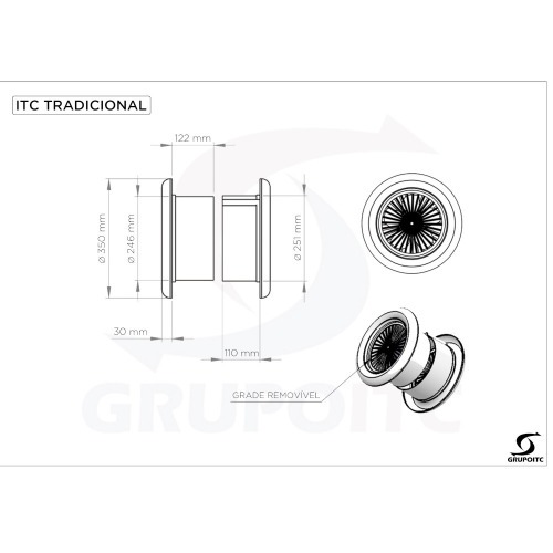 Exaustor dimetro 250 mm com motor blindado - TRADICIONAL  110V