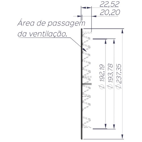 Grade de ventilação plástica para duto de 200 mm - GR200P Grade de ventilação plástica para duto de 200 mm - GR200P