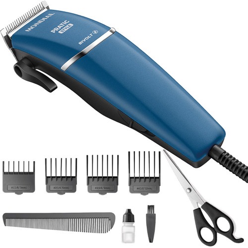 M�quina de cortar cabelo e barba com 8 acess�rios Pratic Style - CR-10-BI  110V/220V