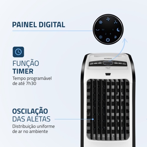 Climatizador de ar portátil 4 funções com controle remoto Fresh Air - CL-03 110V Climatizador de ar portátil 4 funções com controle remoto Fresh Air - CL-03 110V