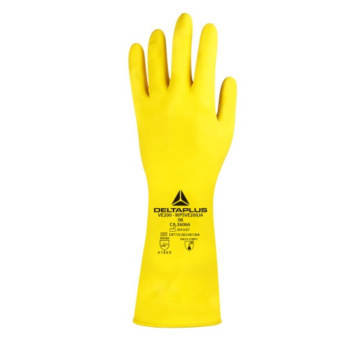 Luva de látex flocada forrada 30 cm tamanho G/GG - VE200 Luva de látex flocada forrada 30 cm tamanho G/GG - VE200